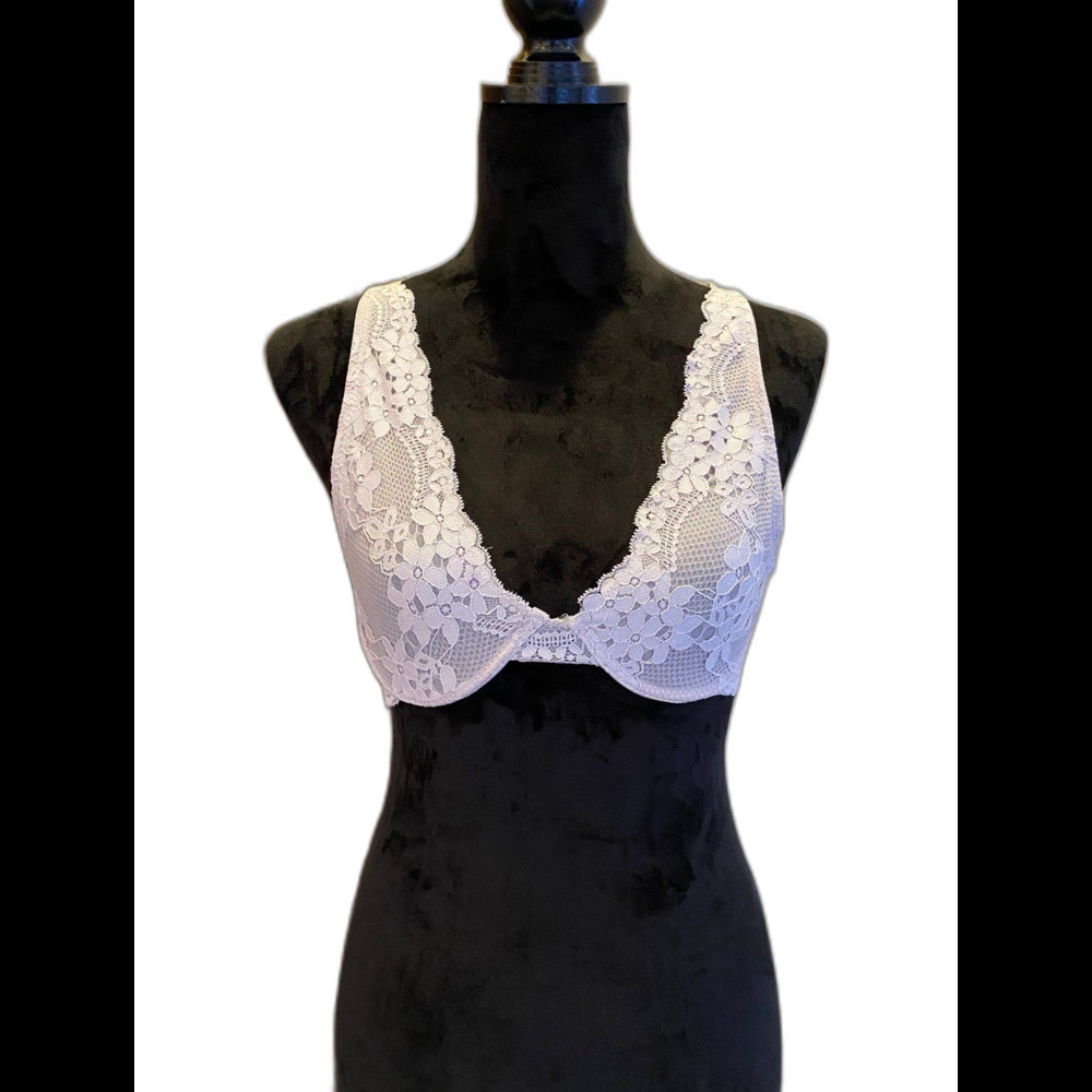 True‎  Bra Underwire Dusty Rose Pink Lacy 34 B Sexy Adjustable Straps